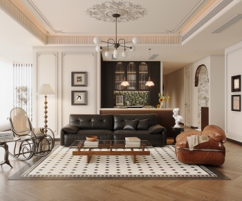 French Style A Living Room-ID:381402973