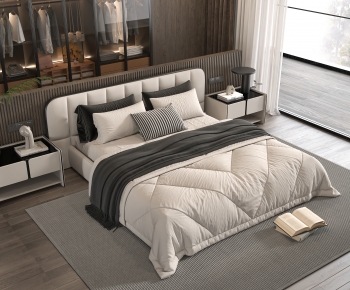 Modern Double Bed-ID:312803039