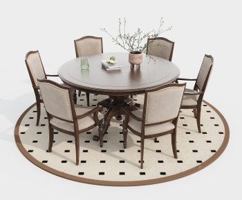American Style Dining Table And Chairs-ID:983835944