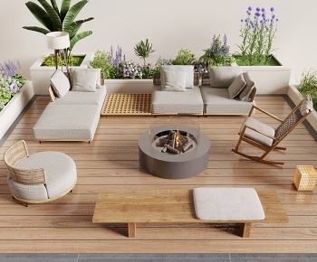 现代户外庭院沙发3D模型