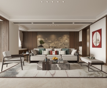 New Chinese Style A Living Room-ID:484832056