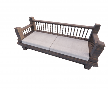 中式罗汉床 实木双人沙发-ID:899516119