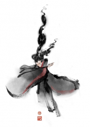 中式抽象人物装饰画-ID:296492109