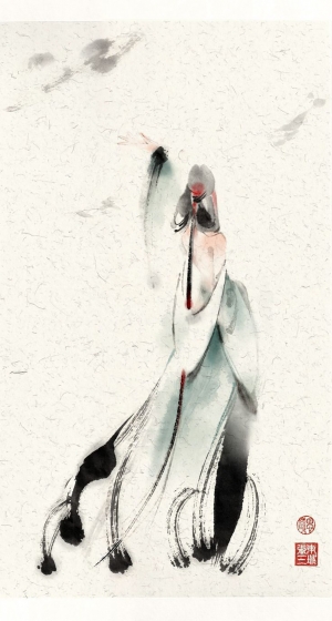中式抽象人物装饰画-ID:157067061