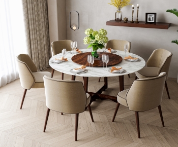American Style Dining Table And Chairs-ID:116279112