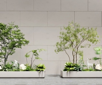 现代花坛 植物堆3D模型