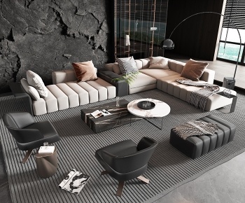 Minotti现代沙发茶几组合3D模型