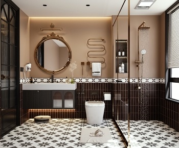 法式复古卫生间浴室3D模型