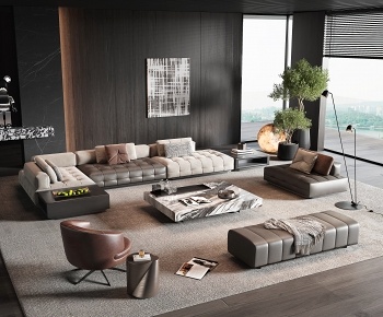 Minotti现代意式沙发茶几组合3D模型