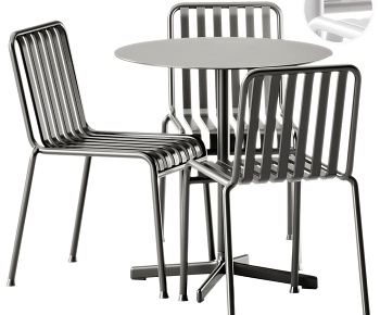 现代休闲圆桌栅栏椅3D模型