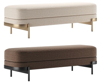 现代床尾凳3D模型