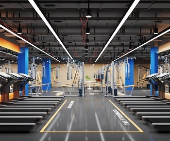 工业风健身房3D模型