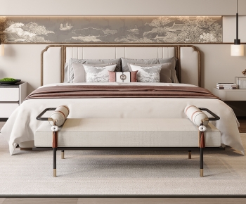 New Chinese Style Double Bed-ID:126500169