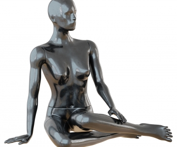 现代坐姿女模特雕塑-ID:951776982