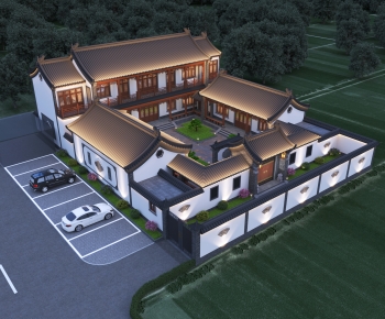 New Chinese Style Architectural Bird's-eye View Planning-ID:239238025