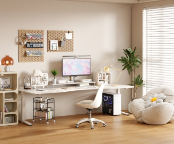Modern Office Desk And Chair-ID:694083931