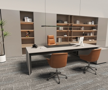 Modern Office Desk And Chair-ID:723572971