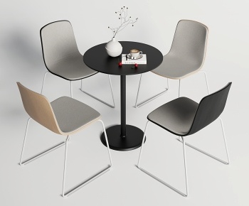 现代休闲洽谈圆桌椅3D模型