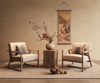 New Chinese Style Single Sofa-ID:620729954