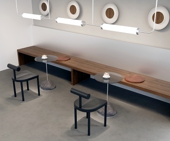 现代咖啡店卡座沙发3D模型