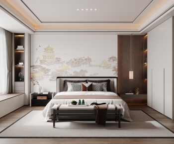 New Chinese Style Bedroom-ID:646868949