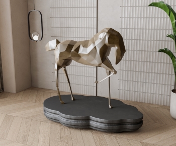 美式抽象马雕塑-ID:222411214