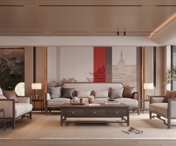New Chinese Style A Living Room-ID:826667074