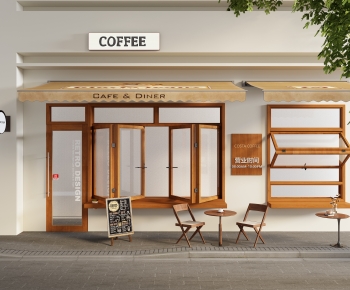 现代咖啡店门头 折叠窗-ID:861929892