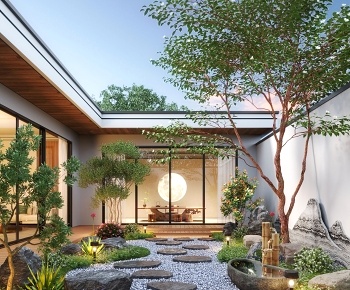 新中式庭院/景观3D模型