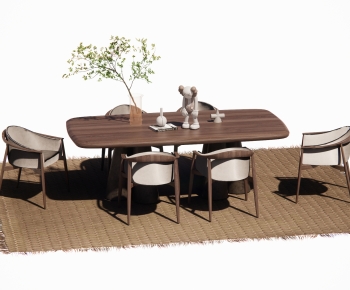 Wabi-sabi Style Dining Table And Chairs-ID:922147996