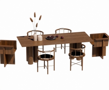 Wabi-sabi Style Dining Table And Chairs-ID:278412107