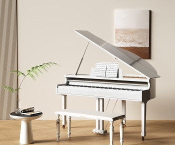 现代烤漆钢琴3D模型