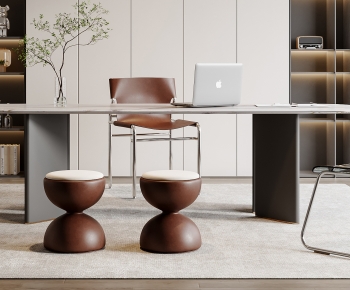 Modern Computer Desk And Chair-ID:881459006
