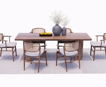 Wabi-sabi Style Dining Table And Chairs-ID:428081997