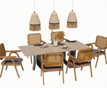 Wabi-sabi Style Dining Table And Chairs-ID:395365001