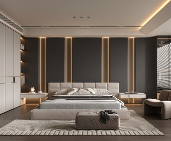 现代意式卧室3D模型