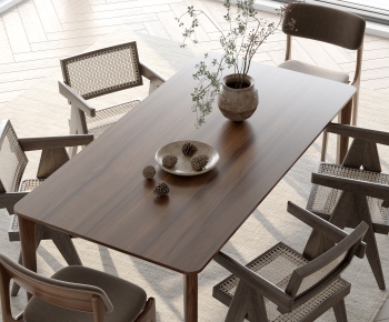 Wabi-sabi Style Dining Table And Chairs-ID:401227958