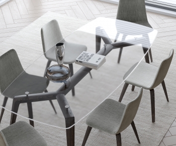 现代玻璃餐桌椅-ID:434200051