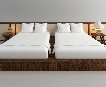 Wabi-sabi Style Single Bed-ID:368278032