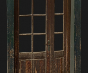 Wabi-sabi Style Unequal Double Door-ID:365006921