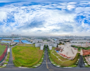 HDR白天城市鸟瞰建筑全景-ID:137974986