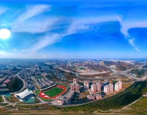 HDR白天城市鸟瞰建筑全景-ID:743608001