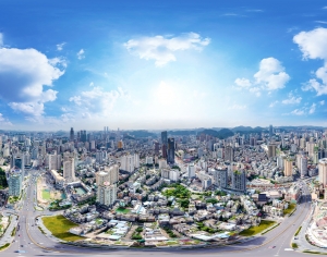 HDR白天城市鸟瞰建筑全景-ID:205905917