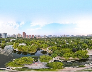 HDR湖泊河流绿化生态城市全景-ID:5953156