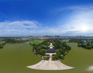 HDR湖泊河流绿化生态城市全景-ID:5953157