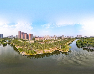 HDR湖泊河流绿化生态城市全景-ID:302598006