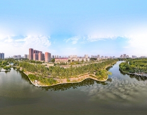 HDR湖泊河流绿化生态城市全景-ID:5953160
