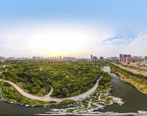 HDR湖泊河流绿化生态城市全景-ID:514853955