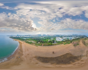 HDR湖泊河流绿化生态城市全景-ID:573309903