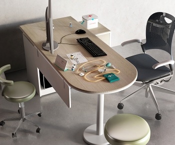 现代医生办公桌椅3D模型